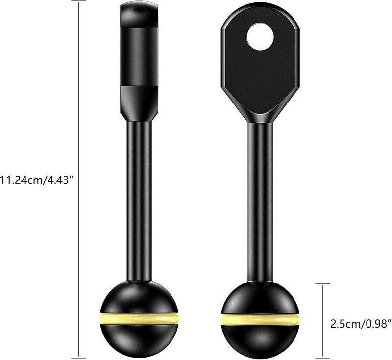 Seafrogs Ball Arm Ball to YS Mount Arm 3.5" Essential Diving Equipment Underwater Photography Gear Lighting System Aluminum Alloy Diving Equipment Accessory Lightweight Arms AM-2 - Image 2